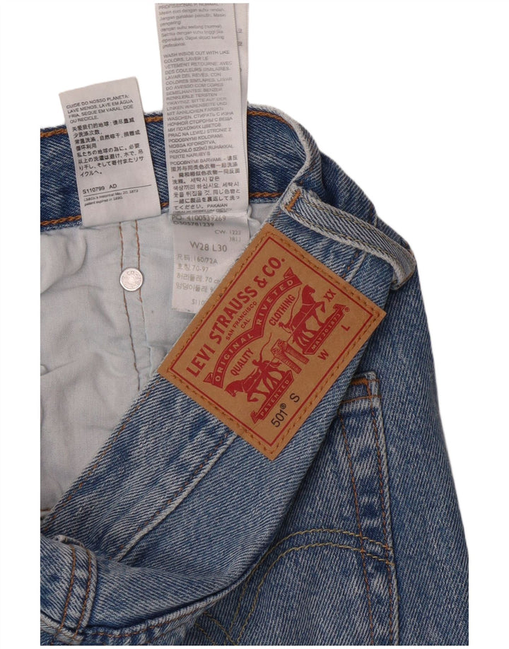 LEVI'S Mens 501 Distressed Straight Jeans W28 L30 Blue Cotton