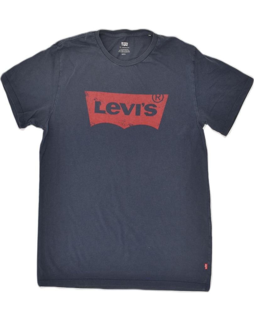 LEVI'S Mens Graphic T-Shirt Top Small Navy Blue Cotton | Vintage Levi's | Thrift | Second-Hand Levi's | Used Clothing | Messina Hembry 