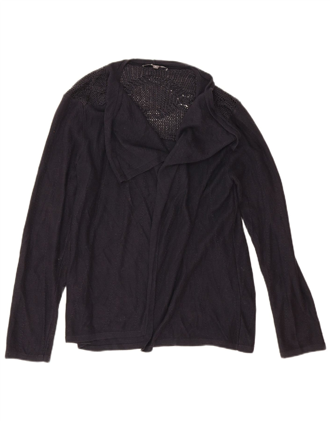 Marks & Spencer Womens Oversized Cardigan Sweater UK 14 Large Navy Blue