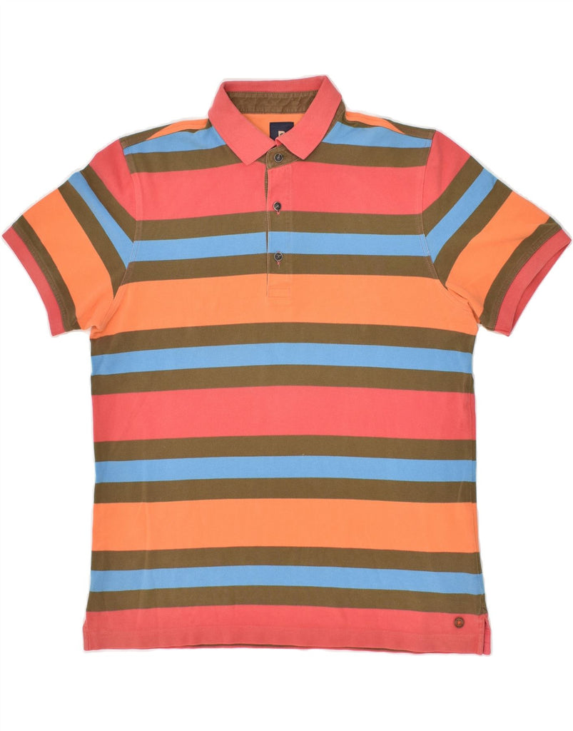 PIERRE CARDIN Mens Polo Shirt Medium Multicoloured Striped Cotton | Vintage Pierre Cardin | Thrift | Second-Hand Pierre Cardin | Used Clothing | Messina Hembry 