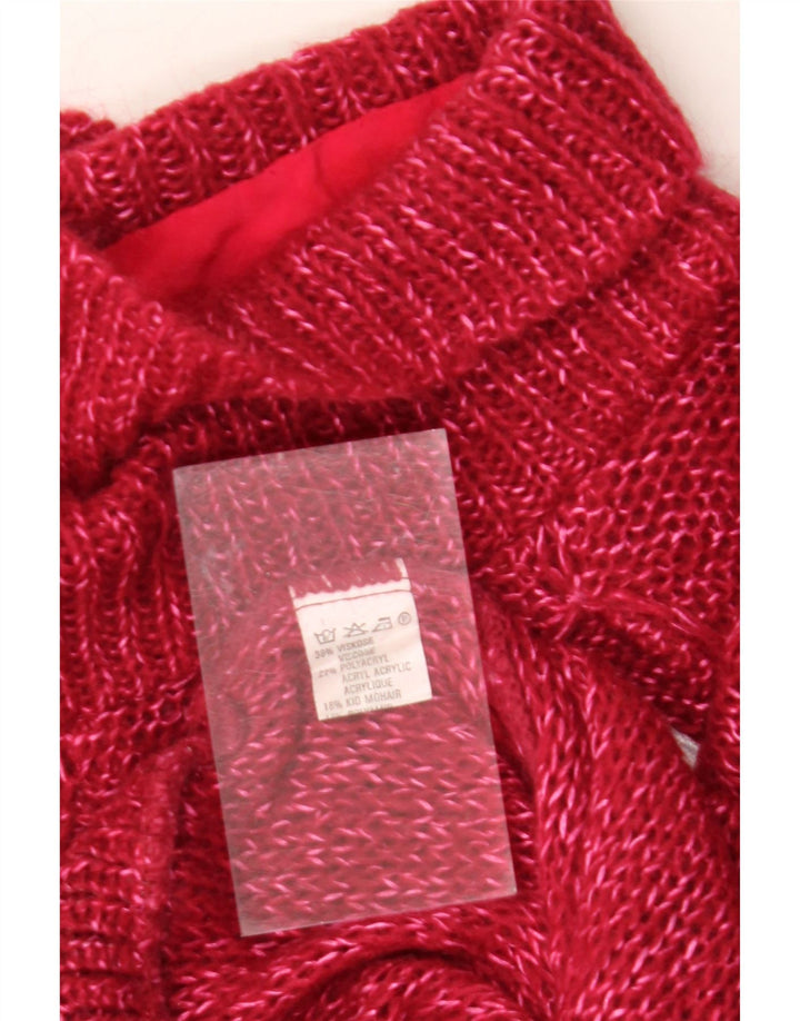 VINTAGE Womens Roll Neck Jumper Sweater UK 16 Large Red Argyle/Diamond Vintage Vintage and Second-Hand Vintage from Messina Hembry 