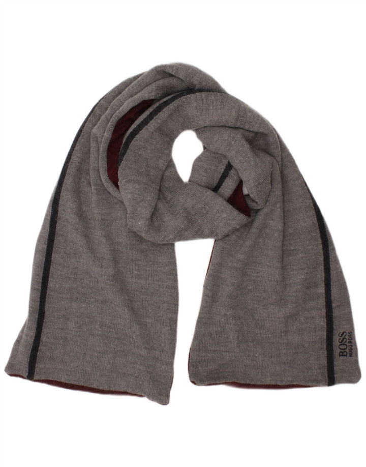 Hugo Boss Mens Rectangle Scarf One Size Grey Polyacrylic