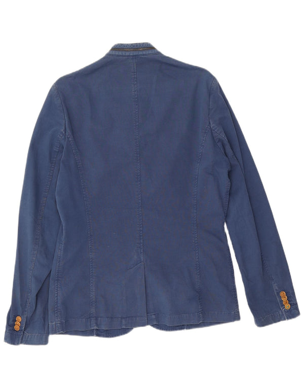 Zara Mens 5 Button Blazer Jacket UK 38 Medium Navy Blue