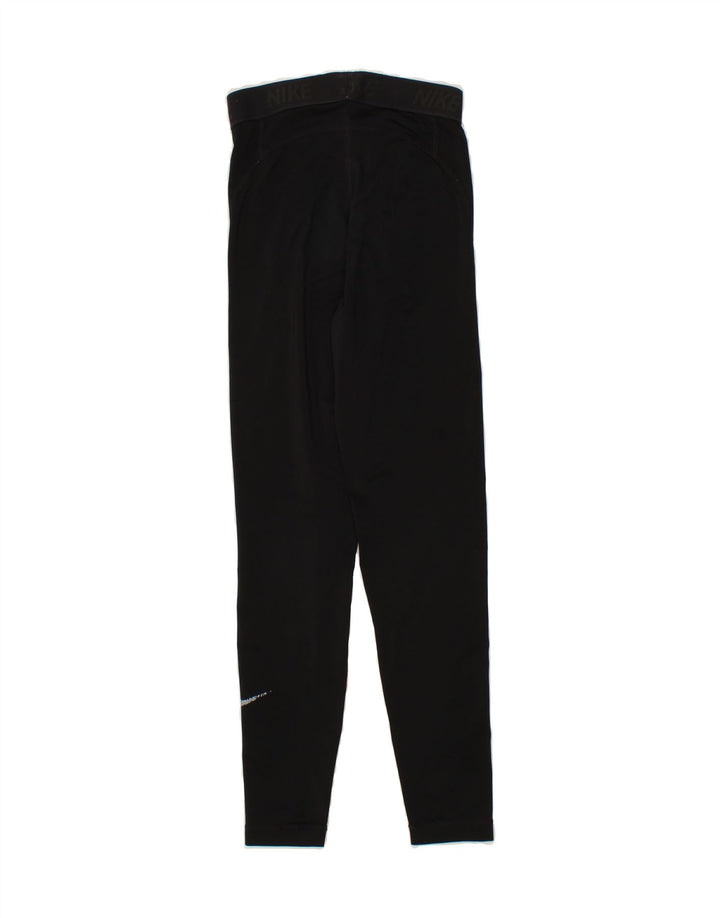 NIKE Womens Graphic Leggings UK 0 2XS Black Polyester Vintage Nike and Second-Hand Nike from Messina Hembry 