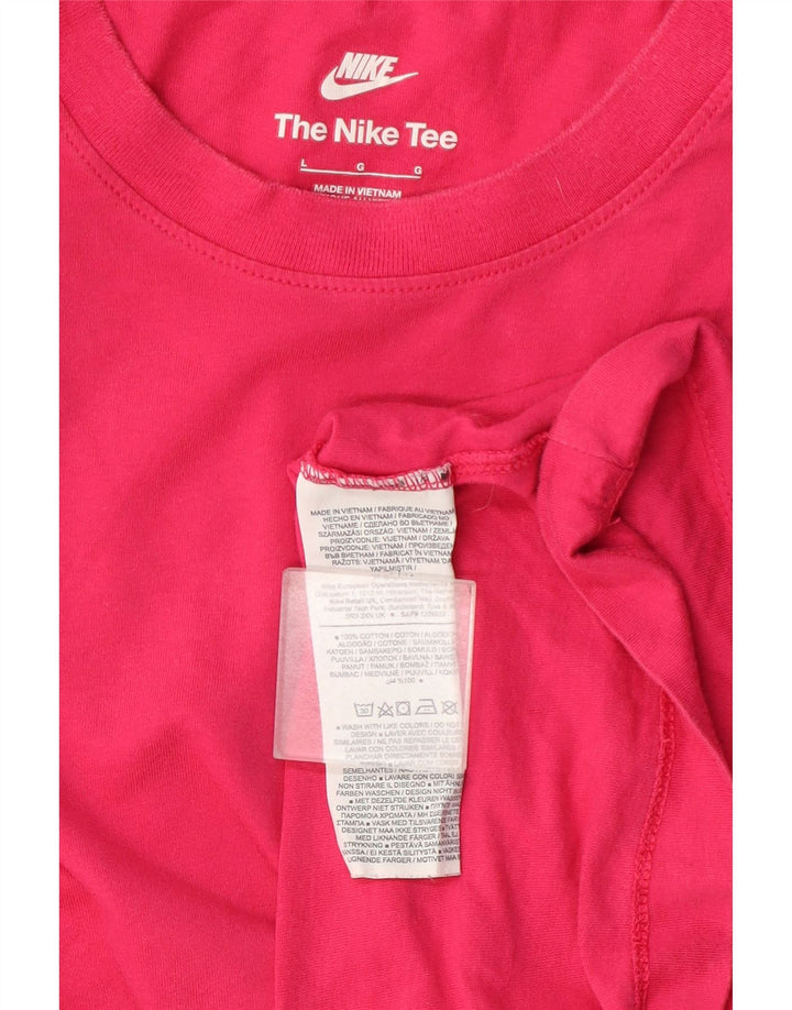 Nike Womens T-Shirt Top Large Pink Cotton