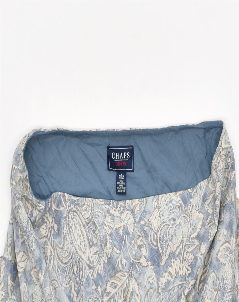 CHAPS Womens Trumpet Skirt Large W34 Blue Floral Cotton | Vintage | Thrift | Second-Hand | Used Clothing | Messina Hembry 