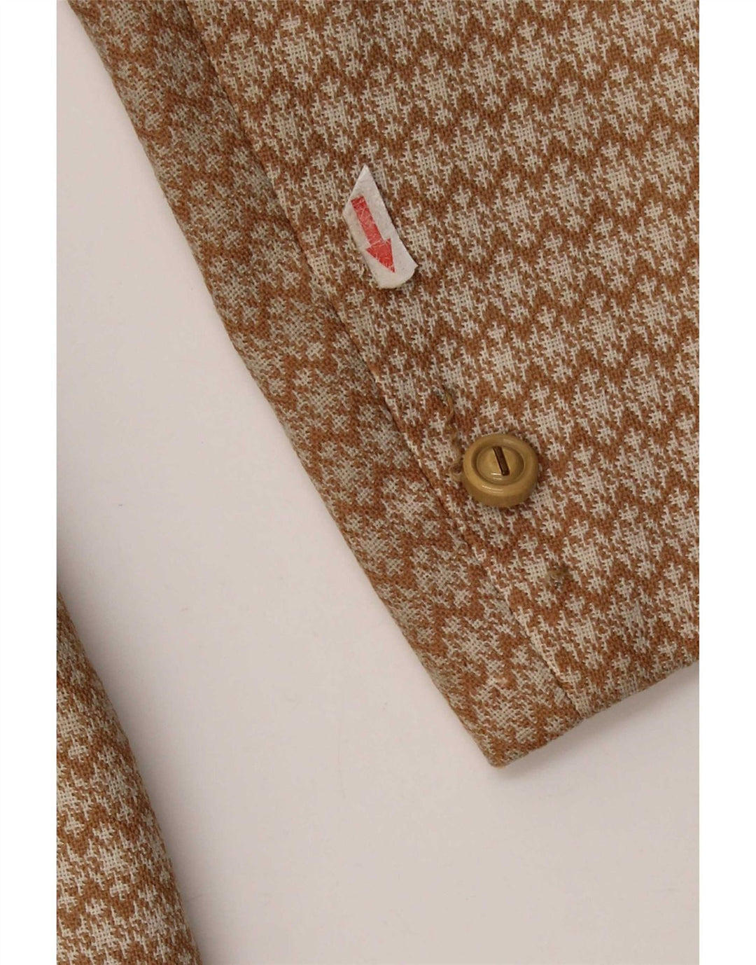 Vintage Womens Overcoat UK 10 Small Beige Geometric