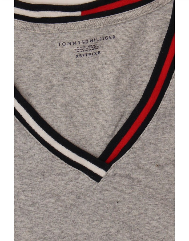 TOMMY HILFIGER Womens T-Shirt Top UK 6 XS Grey Vintage Tommy Hilfiger and Second-Hand Tommy Hilfiger from Messina Hembry 