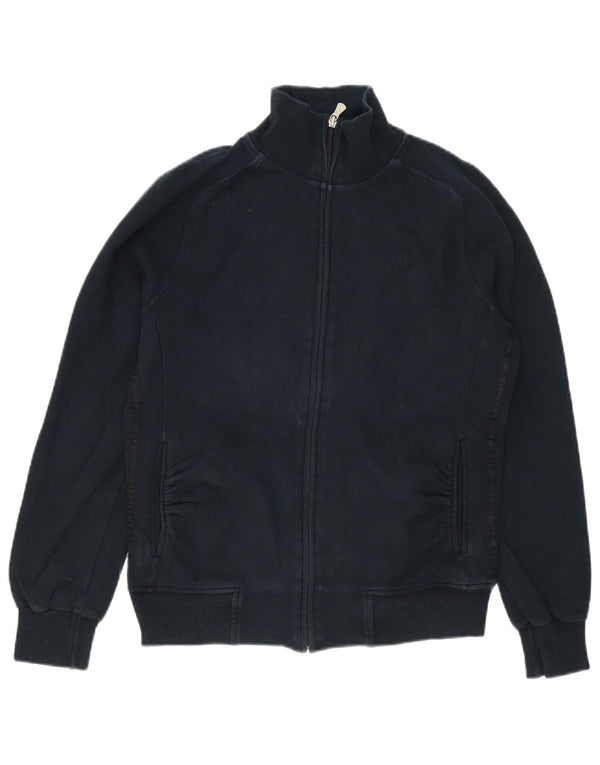 Adidas Mens Tracksuit Top Jacket UK 36/38 Small Navy Blue Cotton