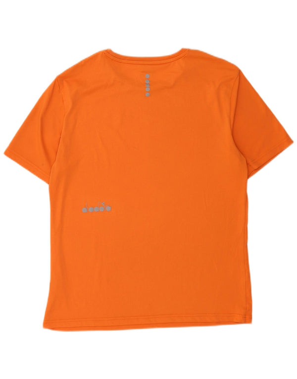Diadora Mens T-Shirt Top Medium Orange Polyester