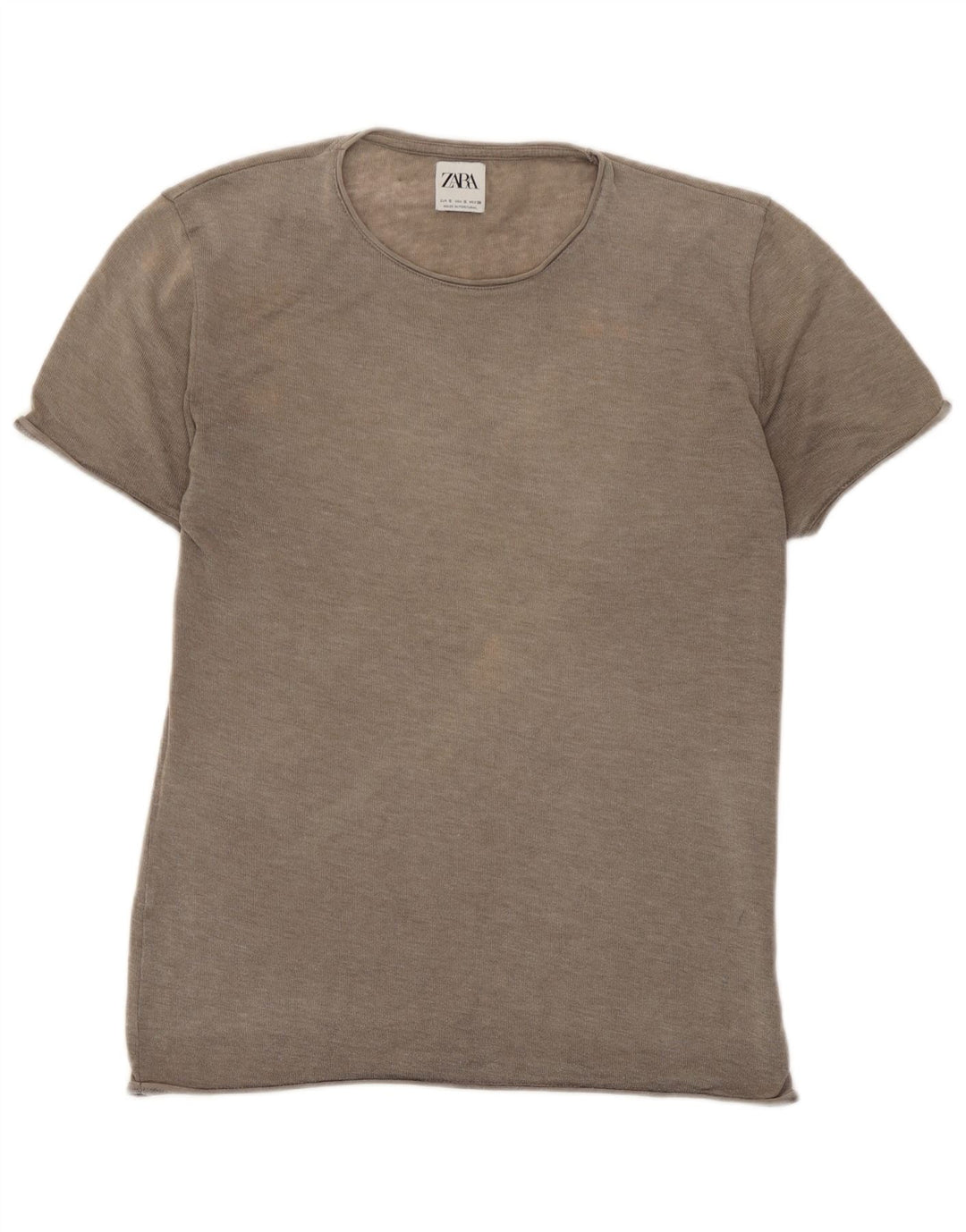 Zara Womens T-Shirt Top UK 10 Small Brown