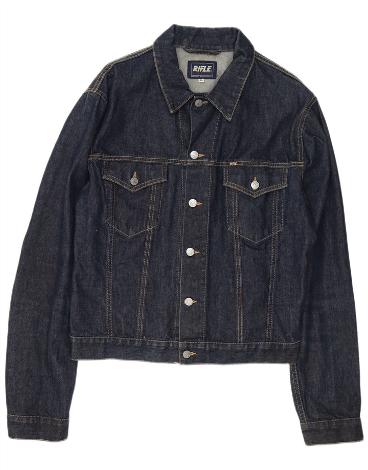 Rifle Mens Denim Jacket UK 42 XL Blue Cotton