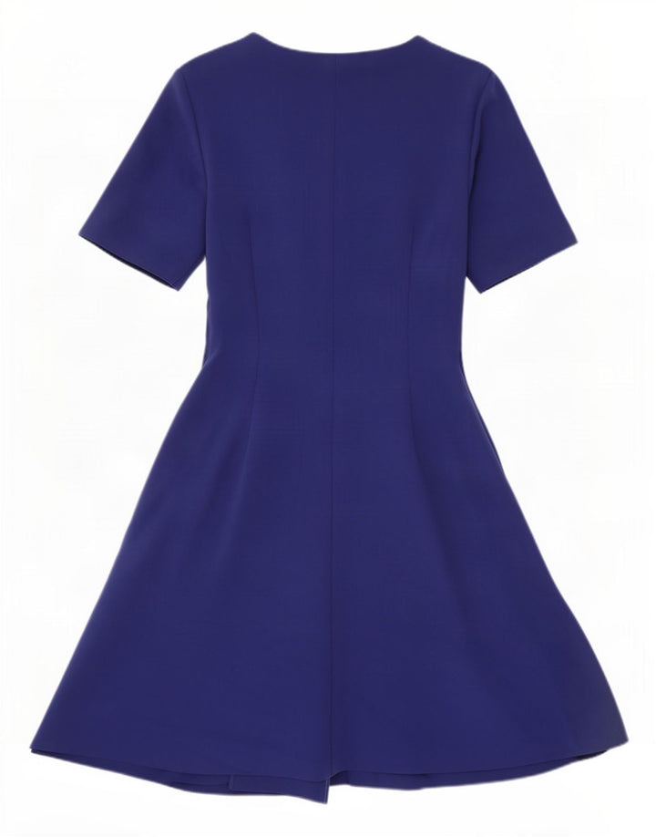 Cos Womens Wrap Dress EU 38 Medium Blue Polyester