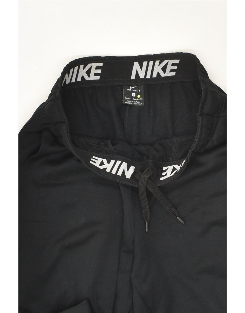 NIKE Mens Dri Fit Tracksuit Trousers Small Black Polyester | Vintage Nike | Thrift | Second-Hand Nike | Used Clothing | Messina Hembry 