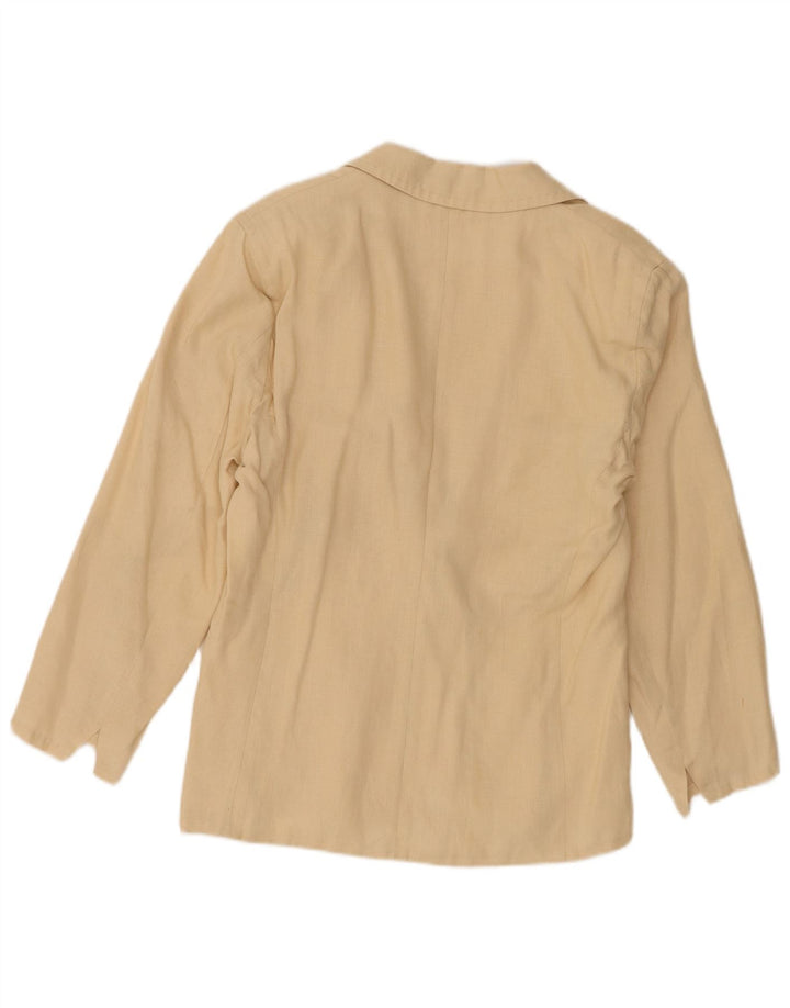 Max Mara Womens 1 Button Blazer Jacket UK 16 Large Beige