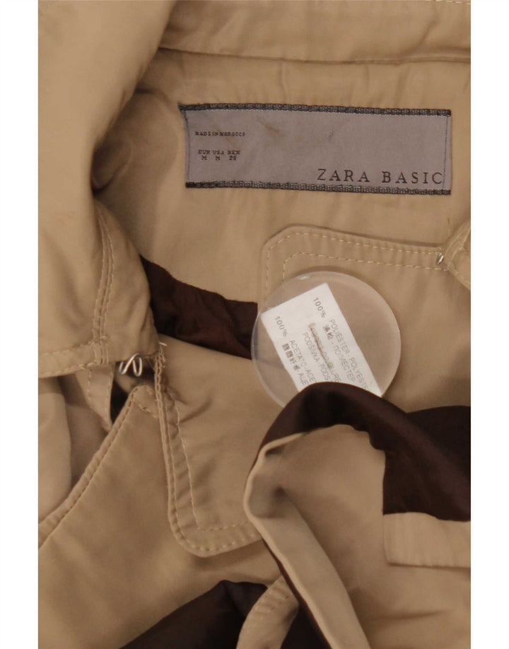 Zara Womens Trench Coat UK 14 Medium Beige Polyester