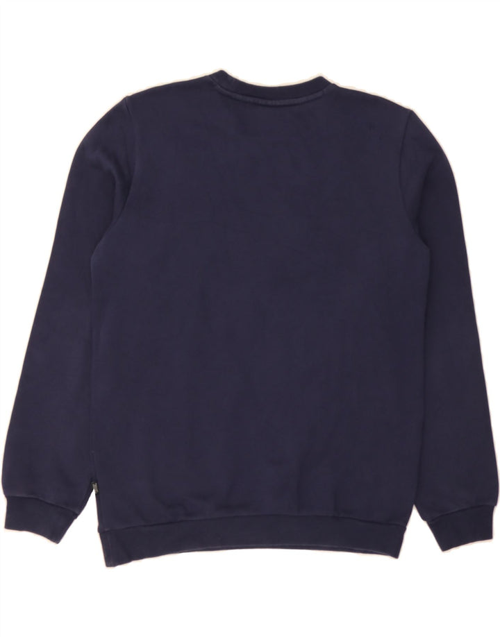 PUMA Boys Graphic Sweatshirt Jumper 13-14 Years Navy Blue Cotton Vintage Puma and Second-Hand Puma from Messina Hembry 