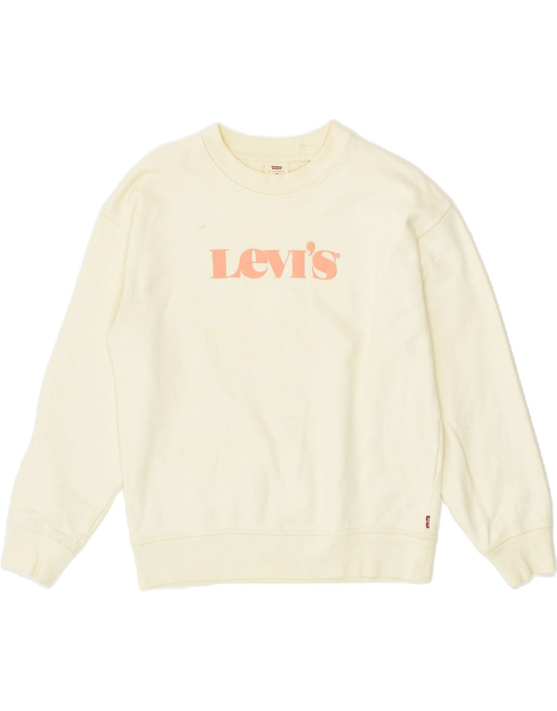 LEVI'S Mens Graphic Sweatshirt Jumper XS Beige Cotton | Vintage Levi's | Thrift | Second-Hand Levi's | Used Clothing | Messina Hembry 