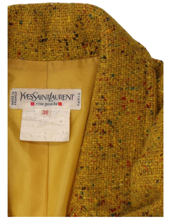 Yves Saint Laurent Womens Blazer Jacket EU 38 Medium Yellow Flecked