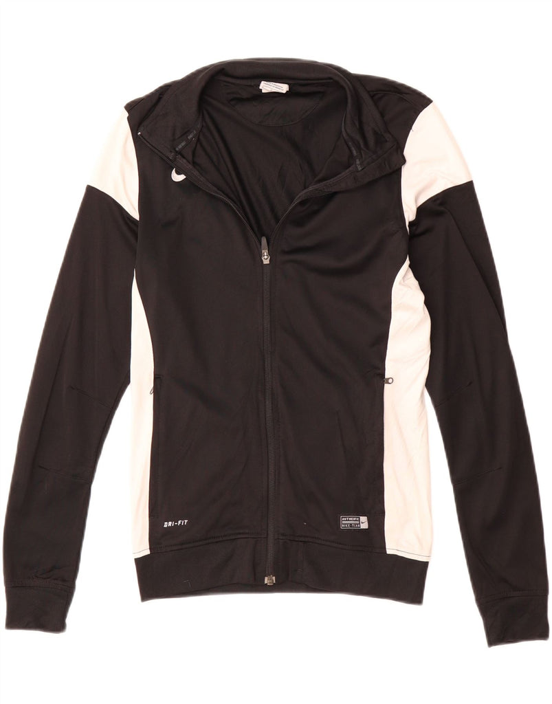 NIKE Womens Dri Fit Tracksuit Top Jacket UK 10 Small Black Colourblock Vintage Nike and Second-Hand Nike from Messina Hembry 