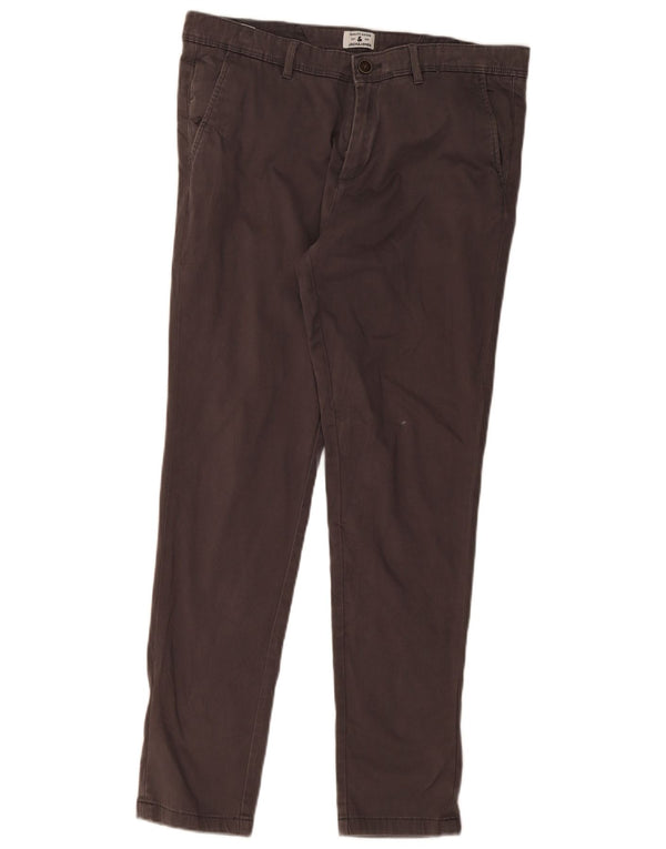 Jack & Jones Mens Slim Chino Trousers W34 L32 Grey Cotton