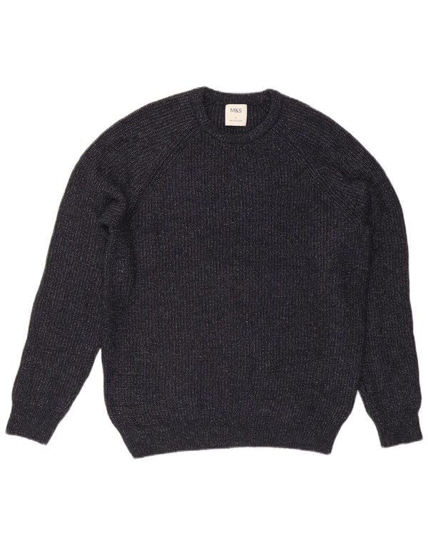Marks & Spencer Mens Crew Neck Jumper Sweater Small Navy Blue Polyamide