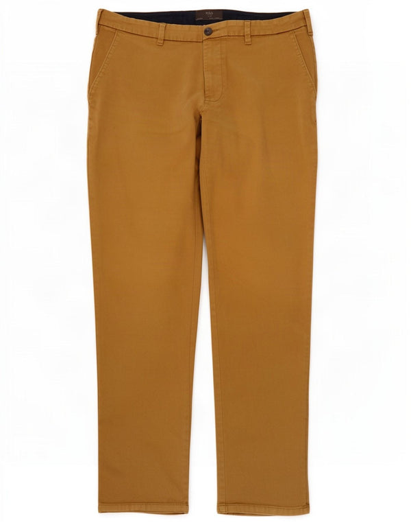 Marks & Spencer Mens Slim Chino Trousers W36 L31 Brown Cotton