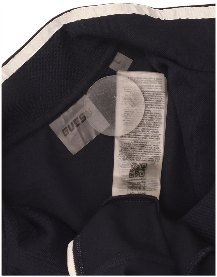 Guess Womens Tracksuit Top Jacket UK 16 Large Navy Blue Colourblock