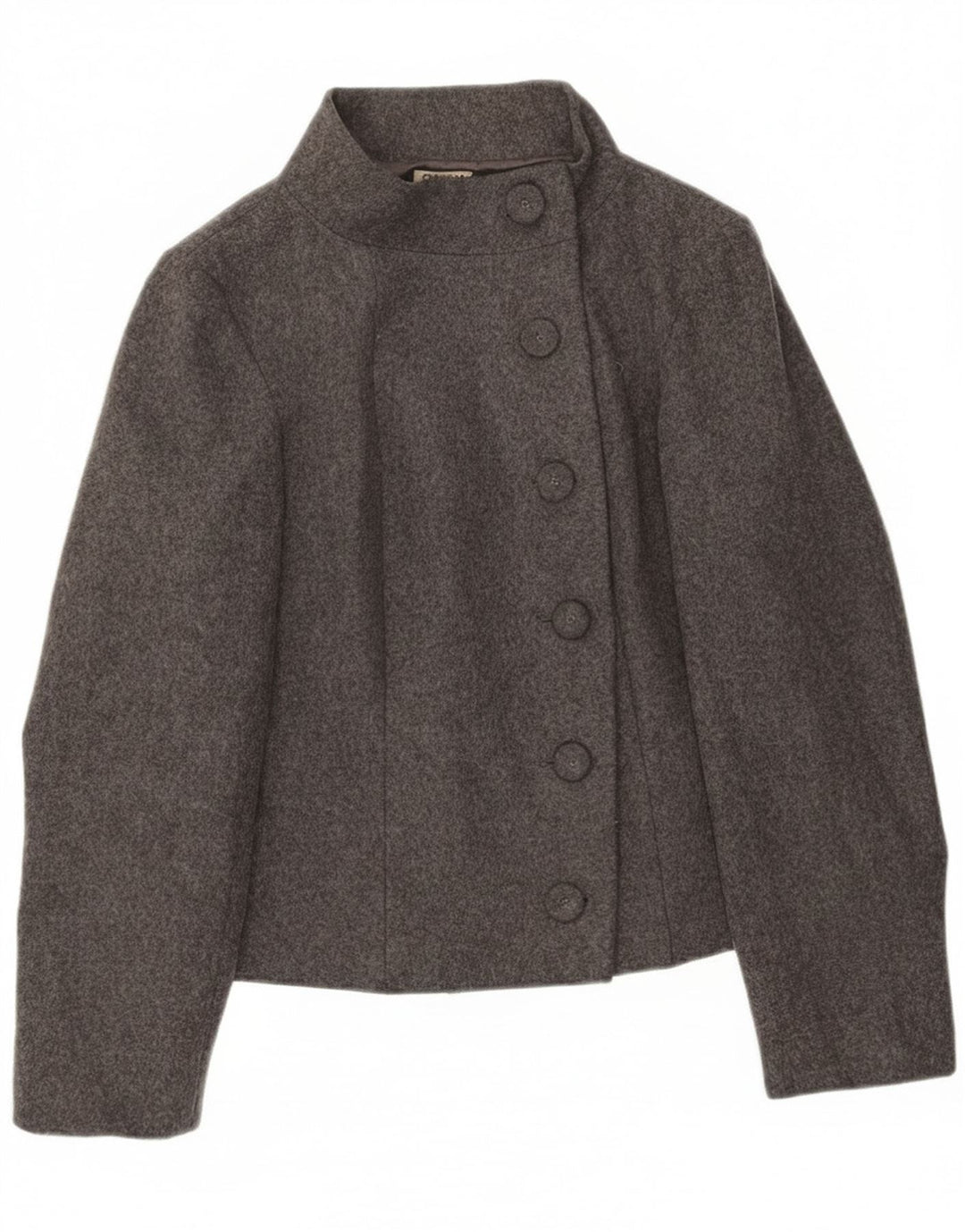 Sasha Womens 6 Button Blazer Jacket UK 14 Medium Grey Wool