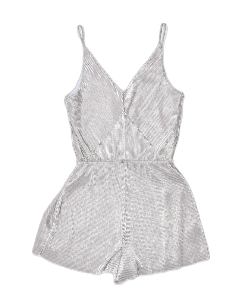 TOPSHOP Womens Playsuit UK 8 Small Silver Polyester | Vintage | Thrift | Second-Hand | Used Clothing | Messina Hembry 