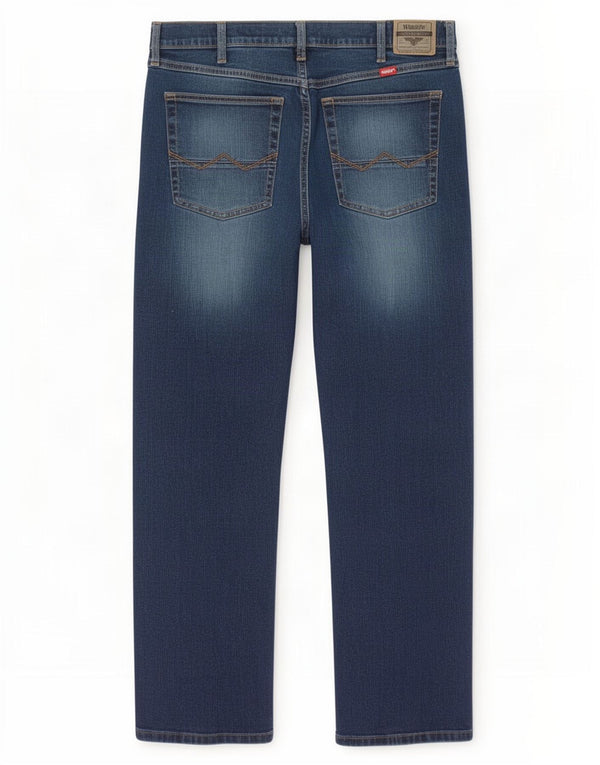 Wrangler Mens Relaxed Fit Bootcut Jeans W36 L30 Blue Cotton
