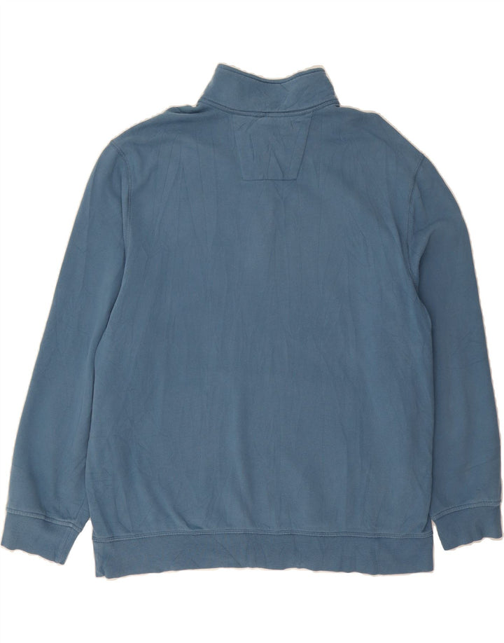 NAUTICA Mens Zip Neck Sweatshirt Jumper 2XL Blue Cotton Vintage Nautica and Second-Hand Nautica from Messina Hembry 