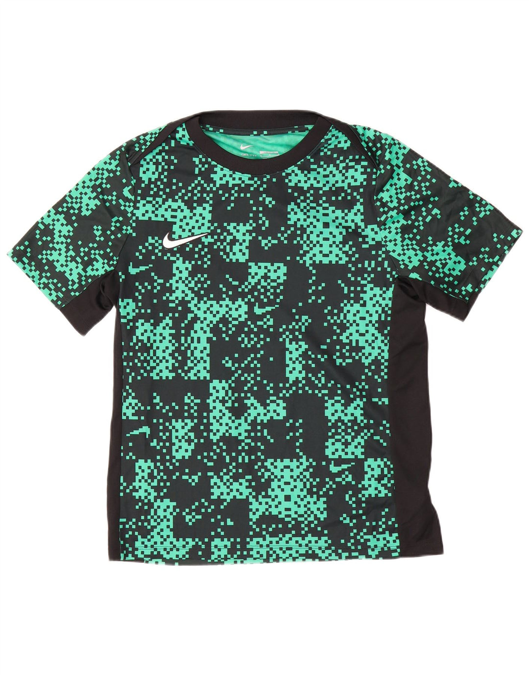 Nike Mens Dri Fit Abstract Pattern Slim T-Shirt Top Medium Green Polyester