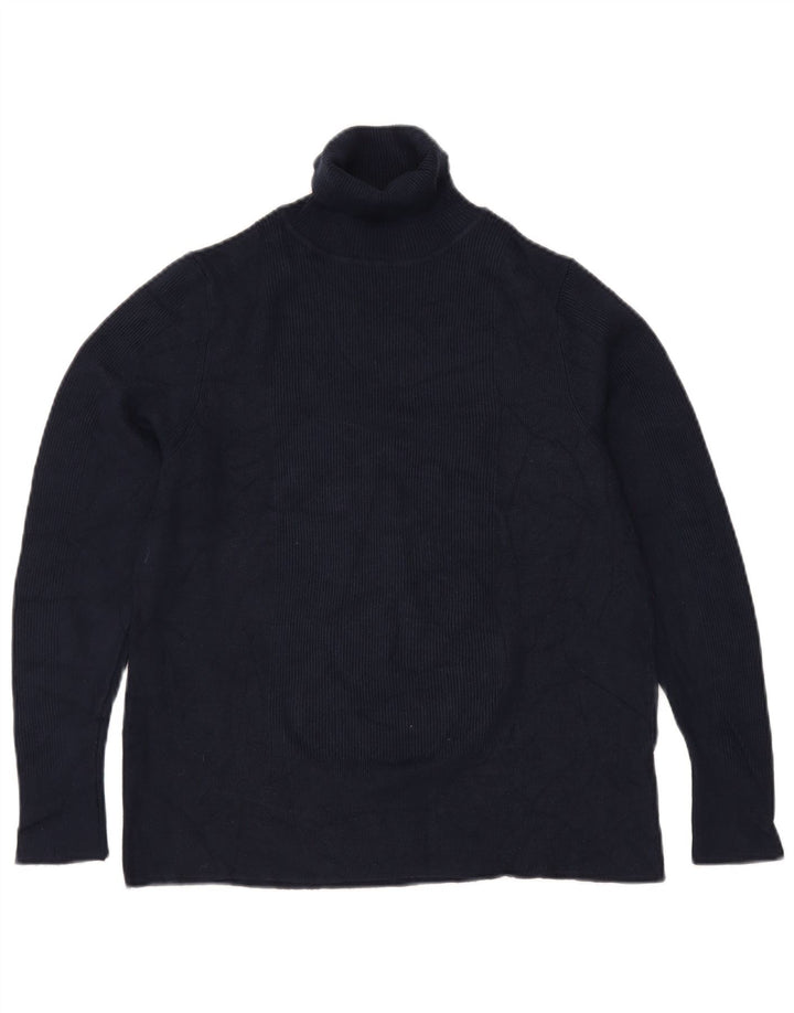 MARKS & SPENCER Womens Roll Neck Jumper Sweater UK 22 3XL Navy Blue