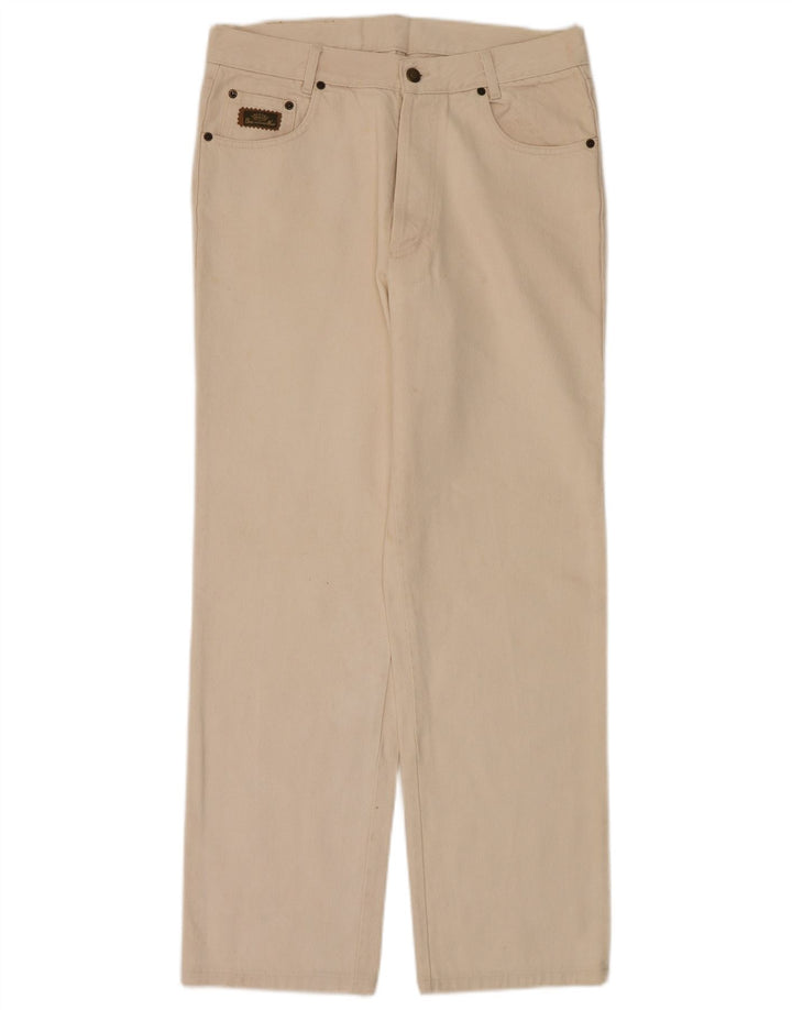 Wampum Mens Straight Jeans IT 48 Medium W30 L32 Off White Cotton