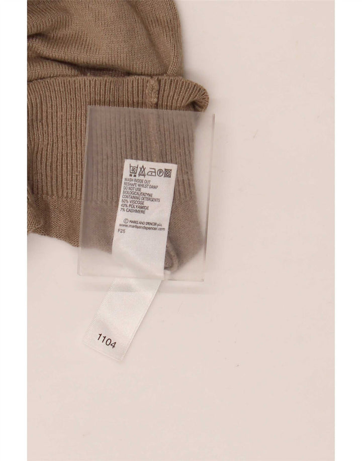 Marks & Spencer Mens V-Neck Jumper Sweater Large Brown Viscose