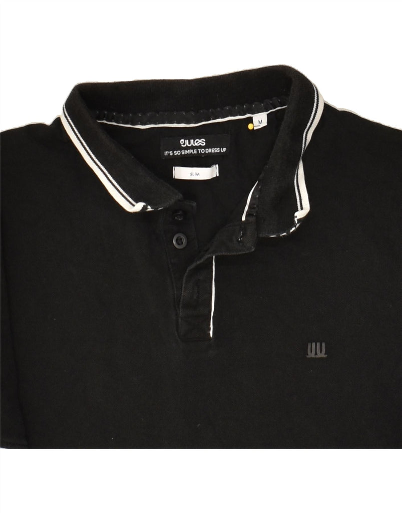 JULES Mens Slim Polo Shirt Medium Black Cotton | Vintage Jules | Thrift | Second-Hand Jules | Used Clothing | Messina Hembry 