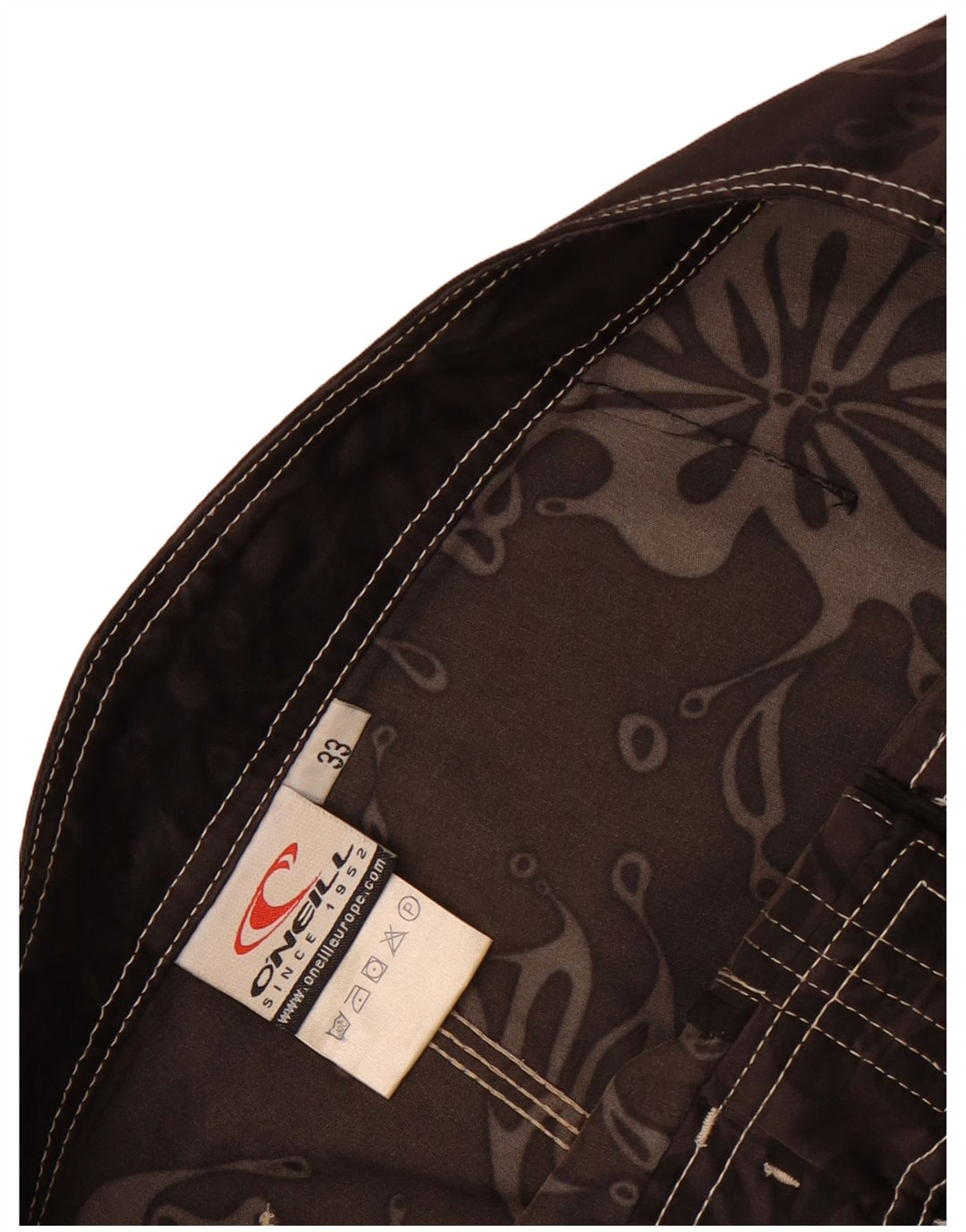 O'Neill Mens Swimming Shorts Medium Brown Floral Polyester