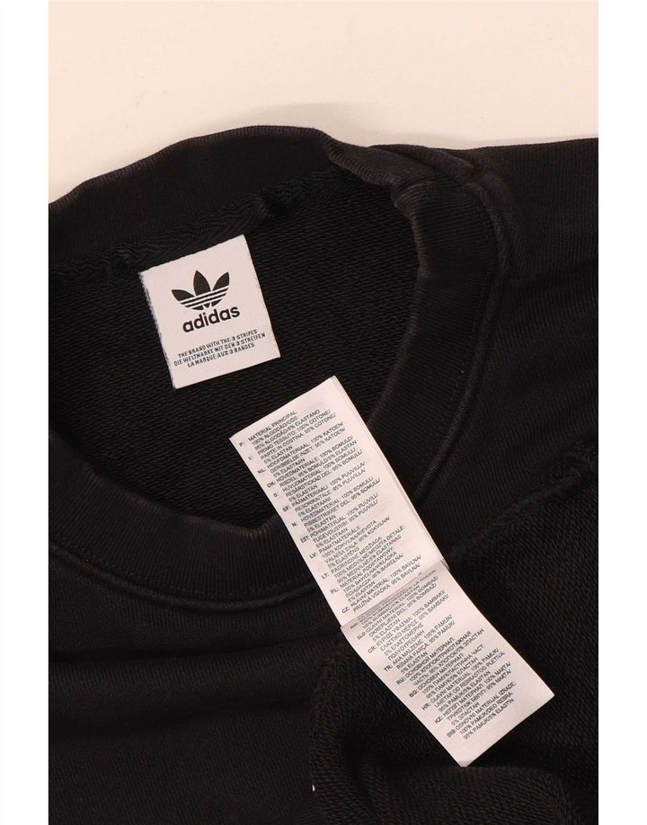 Adidas Mens Graphic Sweatshirt Jumper Large Black Cotton