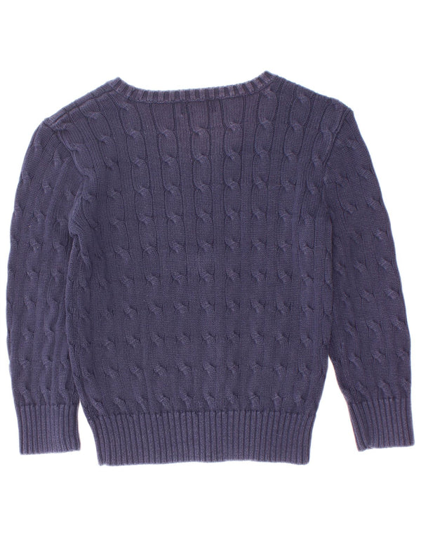 Polo Ralph Lauren Boys Boat Neck Jumper Sweater 5-6 Years Navy Blue Cotton