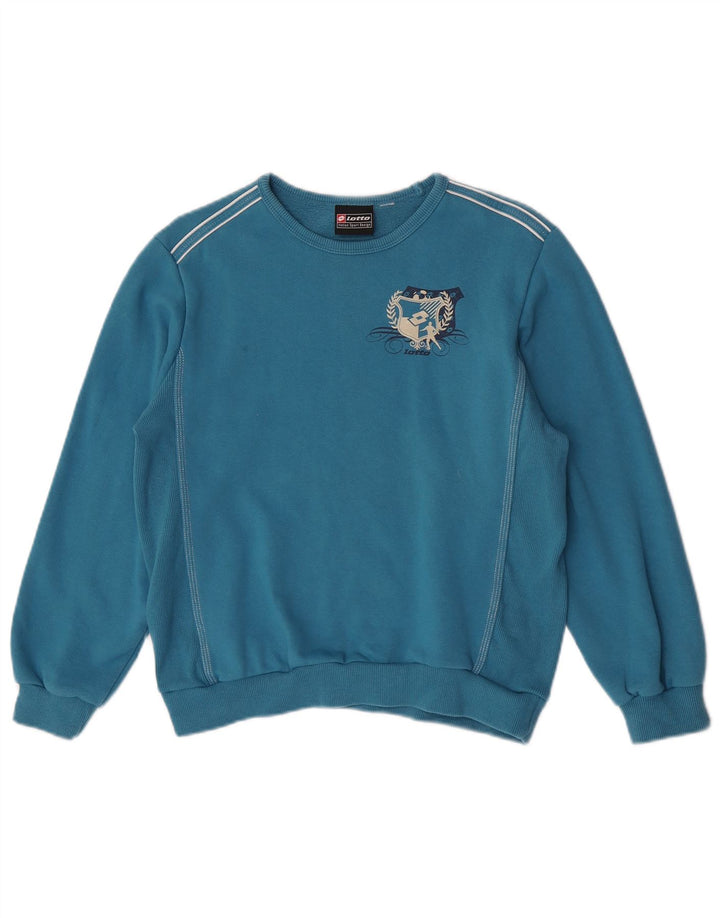 Lotto Boys Graphic Sweatshirt Jumper 13-14 Years Blue Cotton