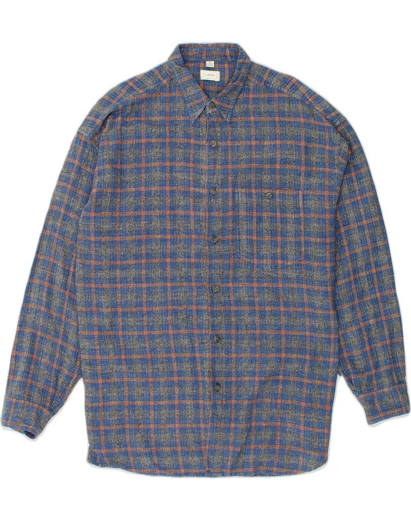 CANDA Mens Shirt Size 43/44 XL Blue Check Cotton | Vintage Canda | Thrift | Second-Hand Canda | Used Clothing | Messina Hembry 