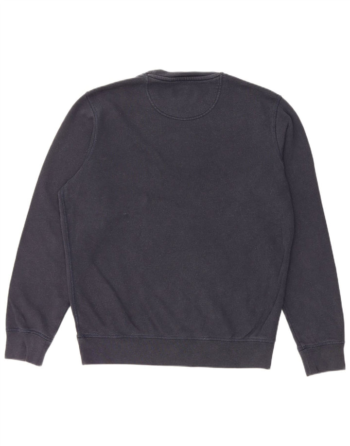 BARBOUR Mens Graphic Sweatshirt Jumper Medium Navy Blue Cotton