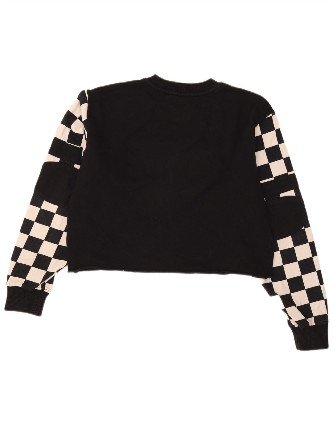 Vans Womens Crop Graphic Sweatshirt Jumper UK 14 Medium Black Geometric