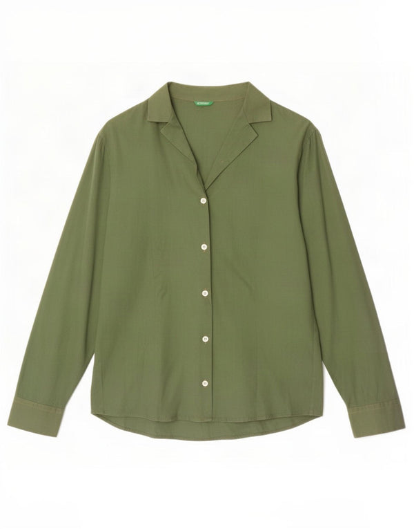Benetton Womens Shirt UK 12 Medium Green