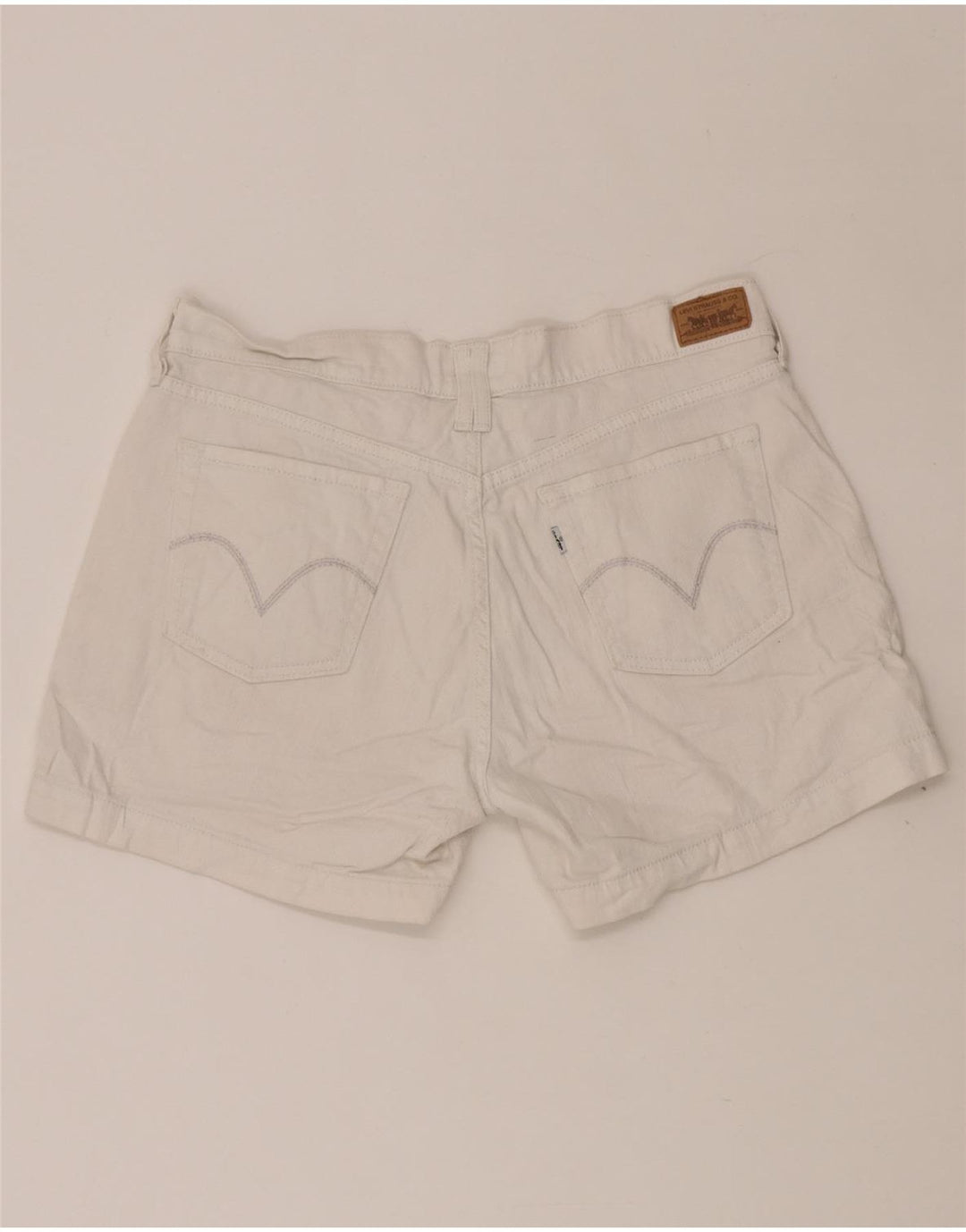 LEVI'S Womens 515 Denim Shorts US 8 Medium W30 White Cotton