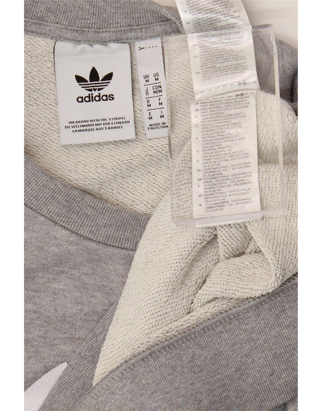 Adidas Mens Graphic Sweatshirt Jumper Medium Grey Cotton