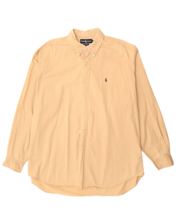 Ralph Lauren Mens Blaire Shirt XL Beige Cotton