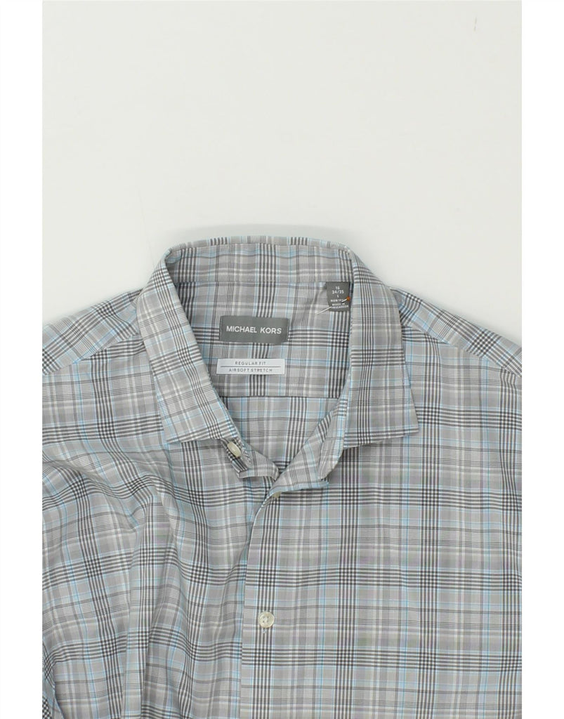 MICHAEL KORS Mens Regular Fit Shirt Size 16 Large Blue Check Vintage Michael Kors and Second-Hand Michael Kors from Messina Hembry 