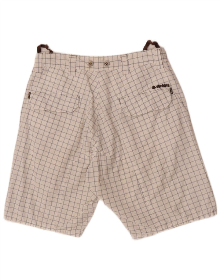 Energie Mens Chino Shorts W31 Medium White Check Cotton
